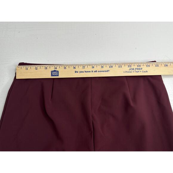 Theory Burgundy Red Dress Pants High Elastic Waist Stretch Business Workwear 6 - Picture 9 of 9